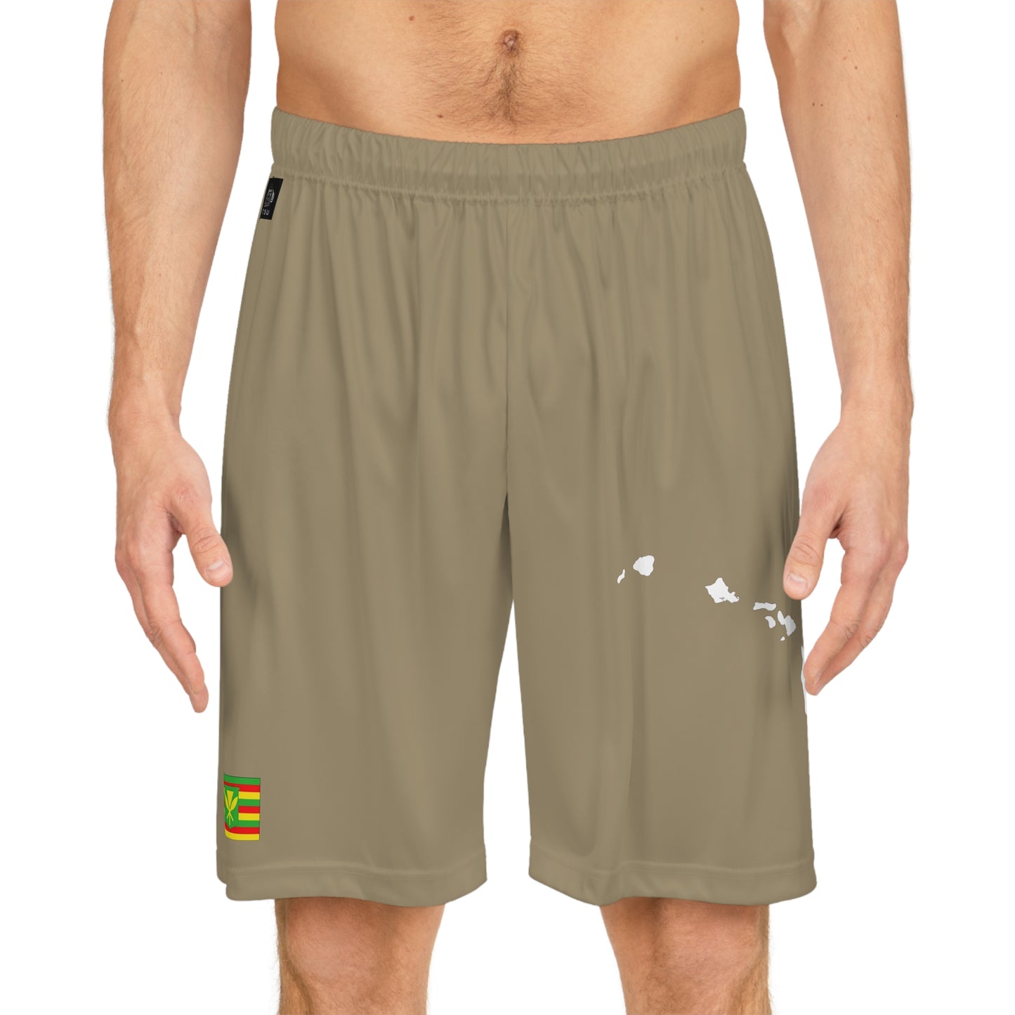 Hawaiian Pride Basketball Shorts Khaki/White