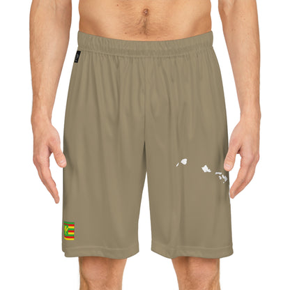 Hawaiian Pride Basketball Shorts Khaki/White
