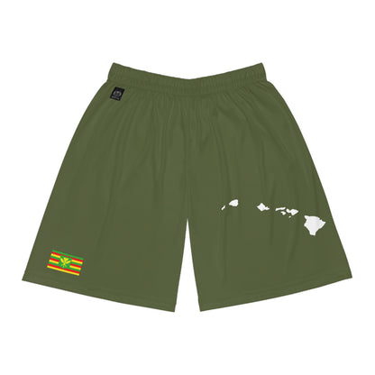 Hawaiian Pride Basketball Shorts Green/White