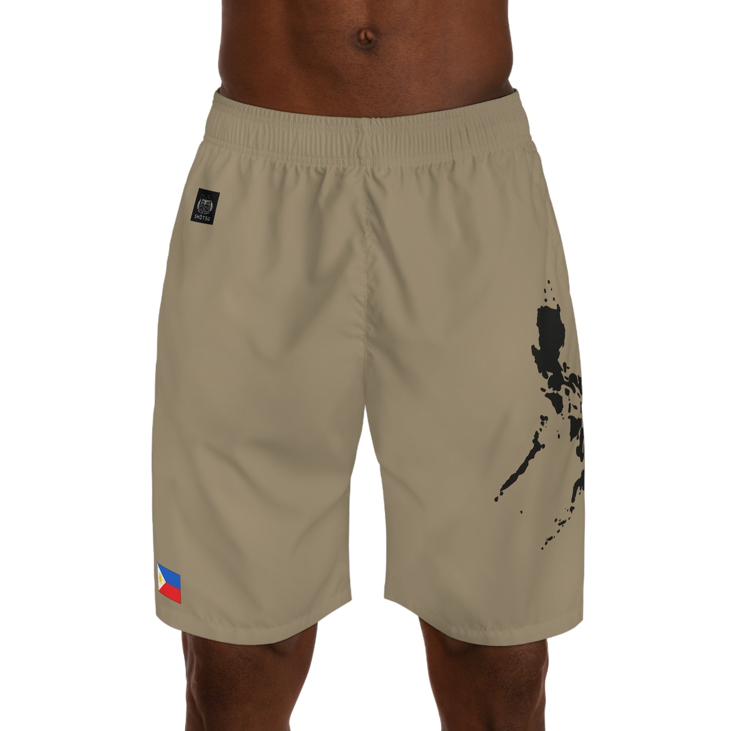 Filipino Pride Jogger Shorts Khaki