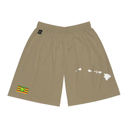 Hawaiian Pride Basketball Shorts Khaki/White