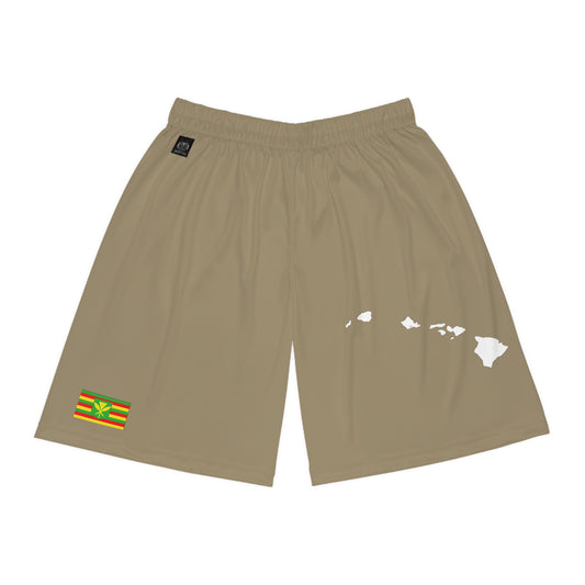 Hawaiian Pride Basketball Shorts Khaki/White