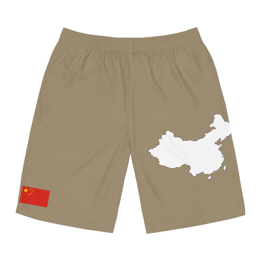 China Pride Board Shorts White/Khaki