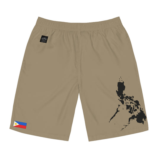 Filipino Pride Board Shorts Khaki
