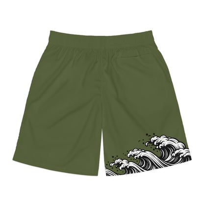 Wave of Kanagawa / Sakura Jogger Shorts Green