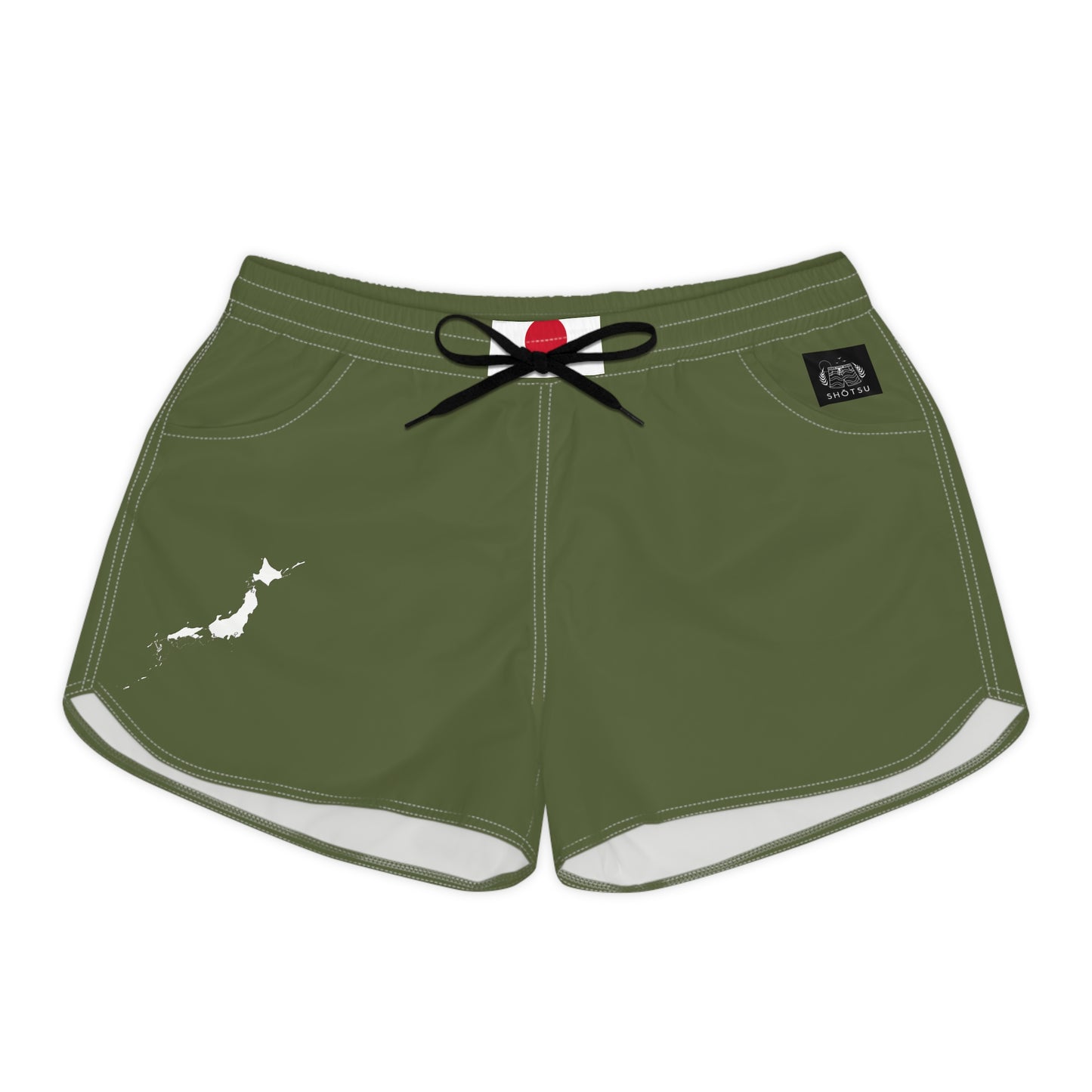 Japanese Pride Women's Casual Shorts White/Green