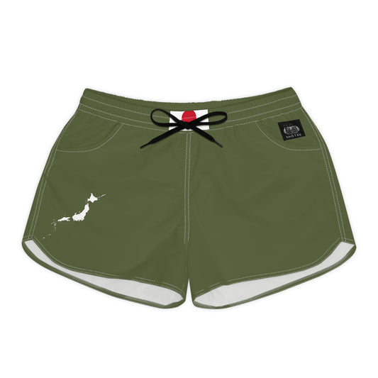 Japanese Pride Women's Casual Shorts White/Green
