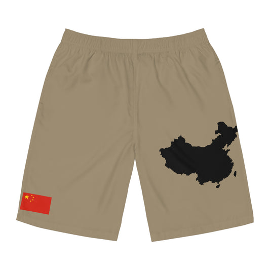 Chinese Pride Board Shorts Khaki