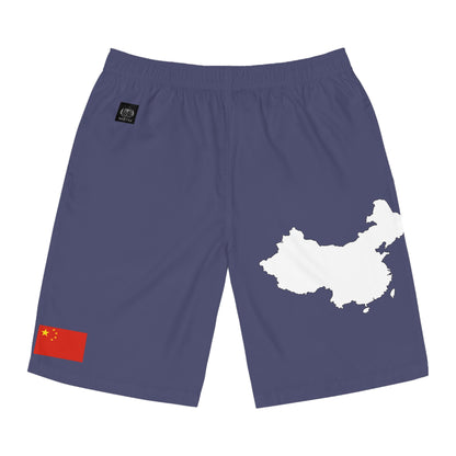 Chinese Pride Board Shorts White/Blue