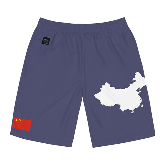 Chinese Pride Board Shorts White/Blue