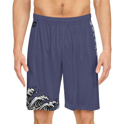 Wave of Kanagawa Basketball Shorts Blue