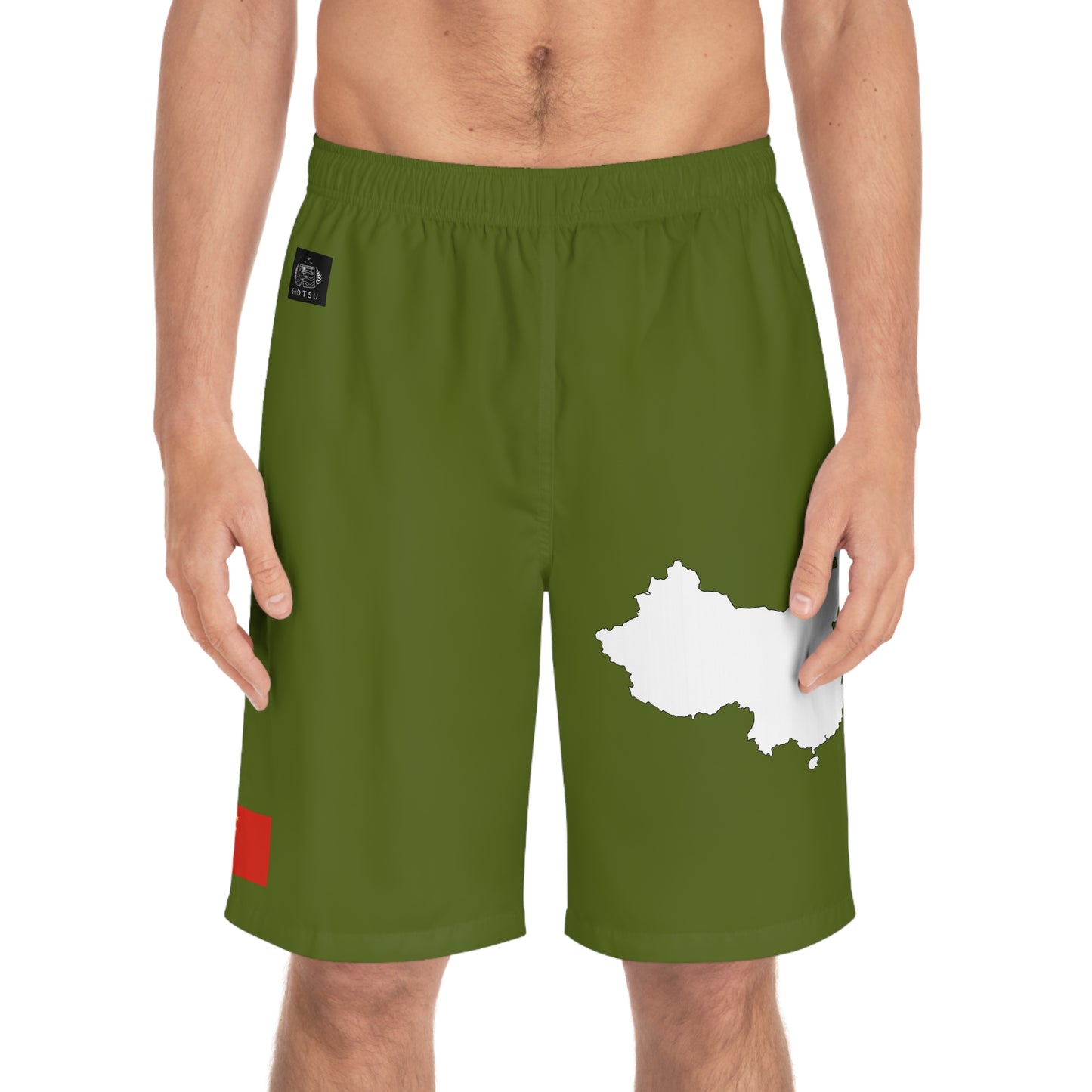 Chinese Pride Board Shorts White/Green